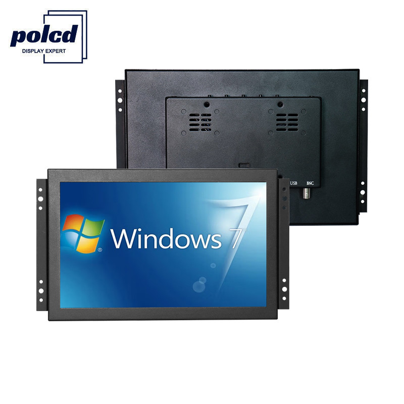 Wyświetlacz Polcd TFT LCD 10,1-calowy przemysłowy monitor dotykowy o wysokiej jasności IP65 Czarny