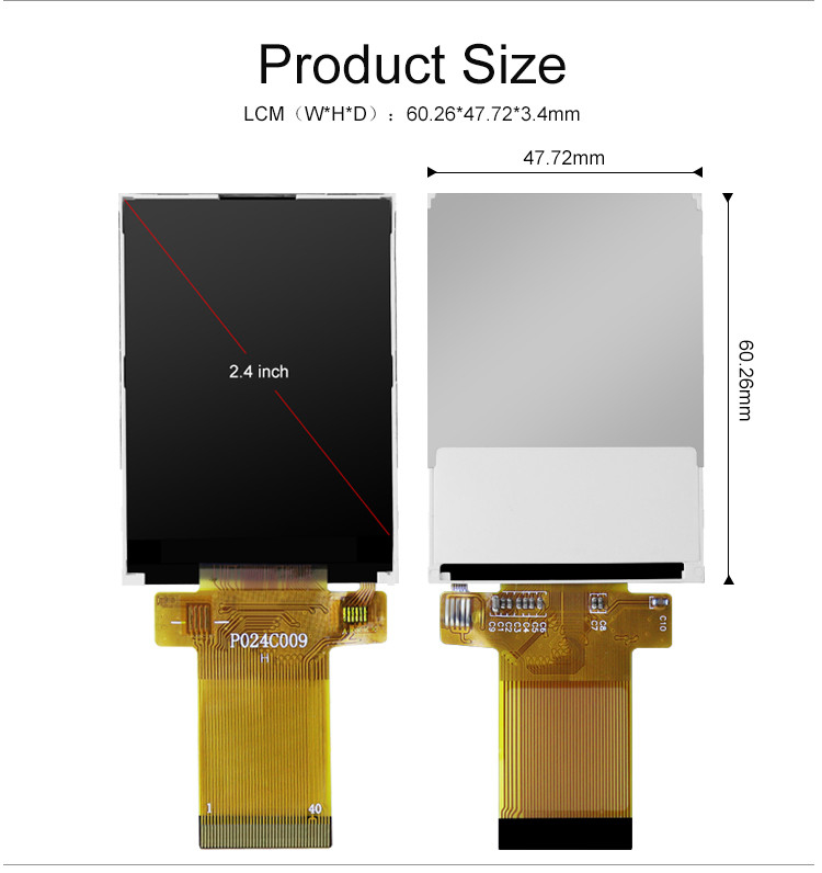 2,4-calowy wyświetlacz TFT LCD, ILI9341V 24-pinowy moduł SPI LCD do mini kamery wideo