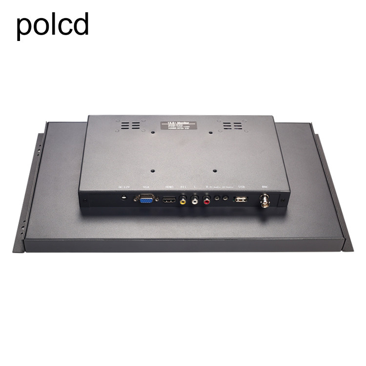 Polcd Metalowy ścienny wbudowany 15,6-calowy monitor LCD Przemysłowy port IPS HDMI VGA