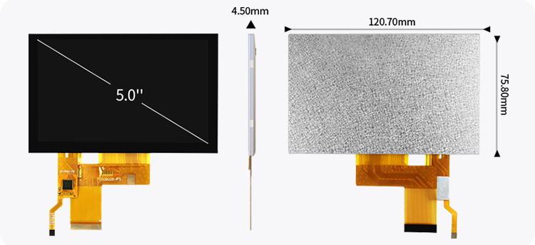 5 cali Tft LCD pojemnościowy ekran dotykowy wysokiej jasności 800x480 rozdzielczość Rgb Interfejs Ips