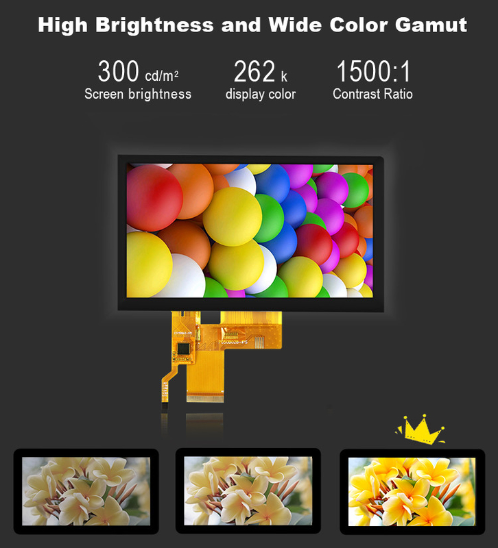 5 cali Ips Tft Lcd Display Transmissive Screen 24 Bit RGB Interface 800*480 Widok
