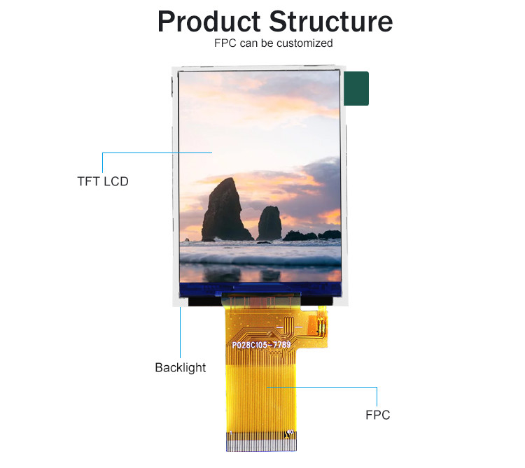 Mcu 37 Pin 2.8 Inch Touch Screen LCD Display Module Z Odpornością Dotknięcia