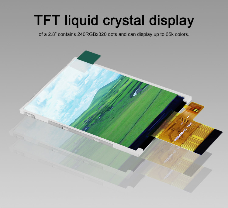 Kolory Polcd 265K 2,8 cala Moduł TFT 57,6 mm Normalnie biały interfejs SPI Moduł Lcd tft
