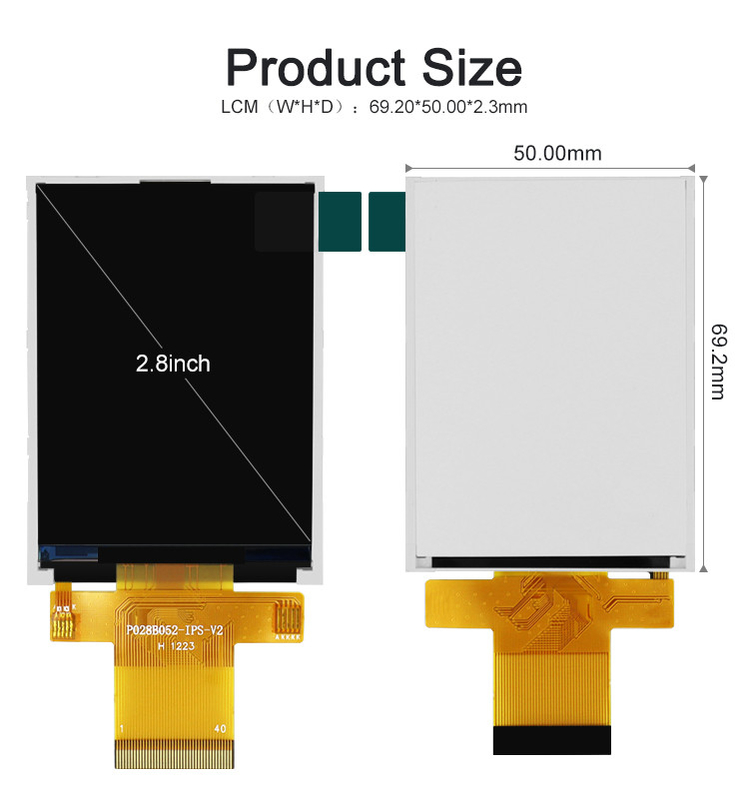 Polcd MCU 9 BIT 2,8-calowy wyświetlacz LCD Tft 240X320 Tft Kolorowy ekran Komercyjny
