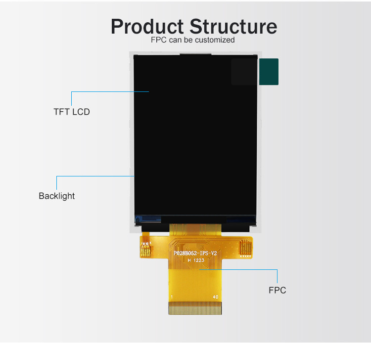 Polcd MCU 9 BIT 2,8-calowy wyświetlacz LCD Tft 240X320 Tft Kolorowy ekran Komercyjny