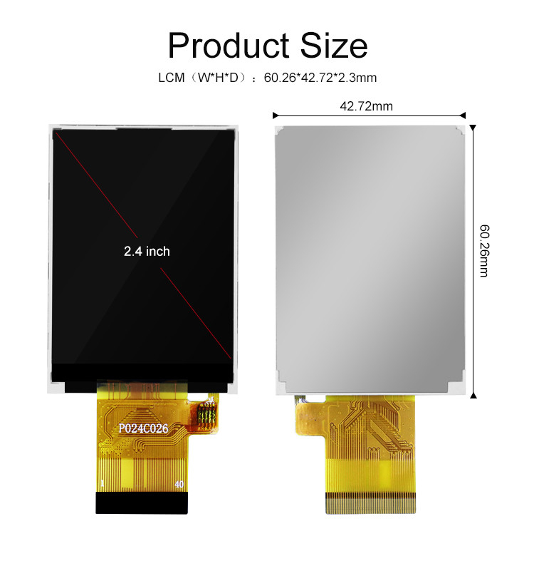 Polcd ST7789V 2,4-calowy wyświetlacz LCD 12 0'CLOCK 240x320