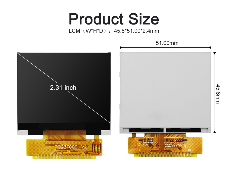 Polcd 2.31 Inch 320x240 Rozdzielczość 8080 MCU interfejs ILI9342C Kolorowy moduł wyświetlacza LCD