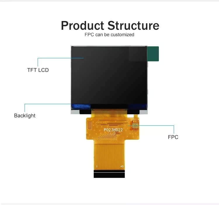 Polcd Black 320*240 RGB TFT Display 18 Bit Wysoka jasność 2,31 cala Panel LCD