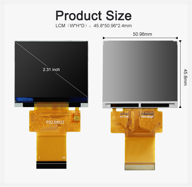Polcd Black 320*240 RGB TFT Display 18 Bit Wysoka jasność 2,31 cala Panel LCD