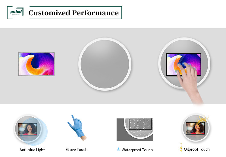 Polcd 8 cali Multitouch Mirror Glass Display Przemysłowy Panel dotykowy LCD pojemnościowy