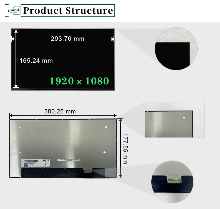 13.3 cala NV133FHM-N49 LCD Laptop Panel ekranu 60Hz 1920x1080 FHD IPS TFT Module Display For Notebook