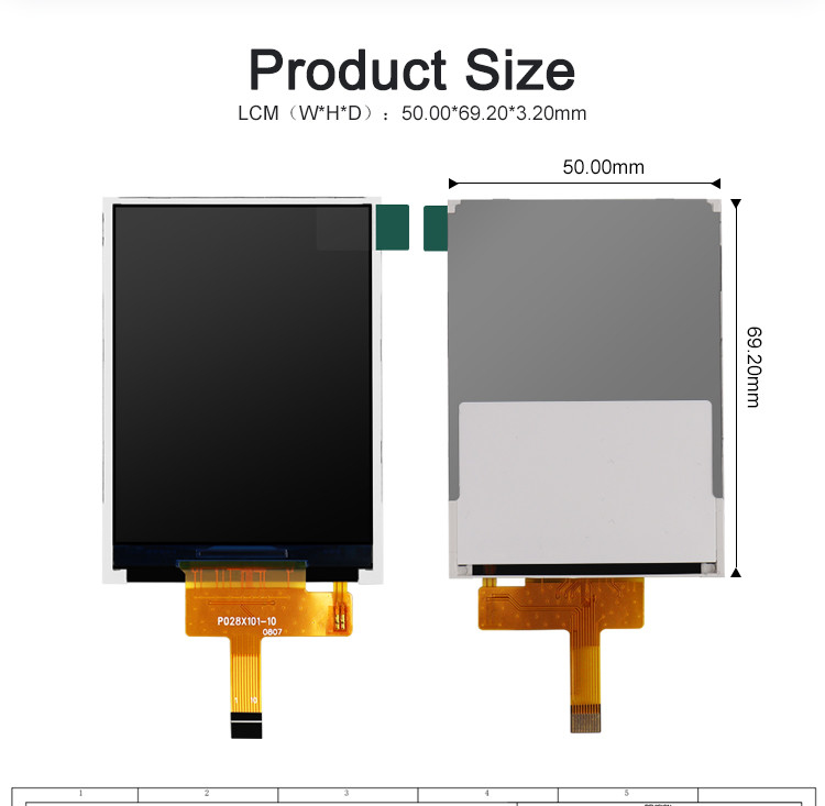 Polcd ST7789V 2,8-calowy ekran Ips 12 0'CLOCK TFT LCD Moduł ISO9001