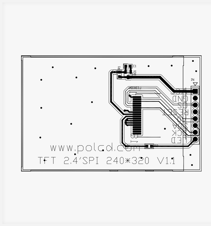 Polcd ISO9001 2,4-calowy ekran dotykowy Tft Monitor Tft 12 0'CLOCK