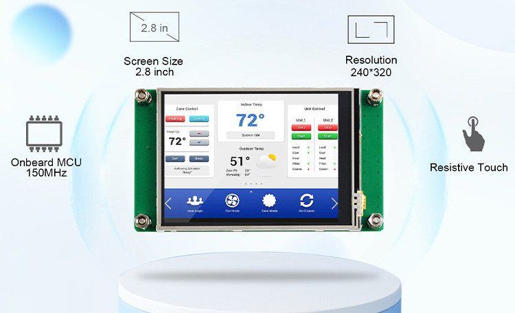 Polcd 2,8 cala TFT LCD Display Module 240x320 Industrial Serial Port HMI Screen