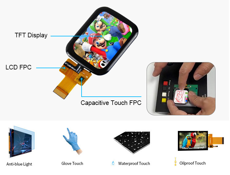 Polcd 1,69 Inch Touch Screen LCD Display 240x280 interfejs SPI Mały moduł TFT