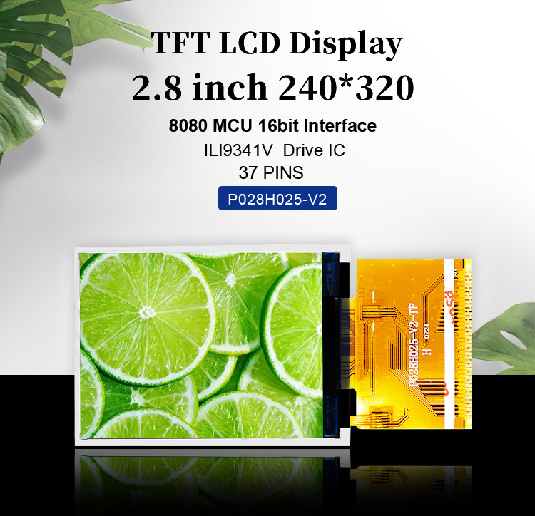 Rozdzielczość Polcd 240X320 2,8 cala Spi Tft Lcd Ili9341V RoHS Ekran dotykowy TFT