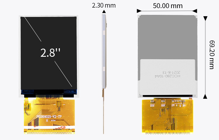Polcd 300 Jasność 240X320 2,8-calowy wyświetlacz LCD Tft ILI9341V Medyczny wyświetlacz LCD