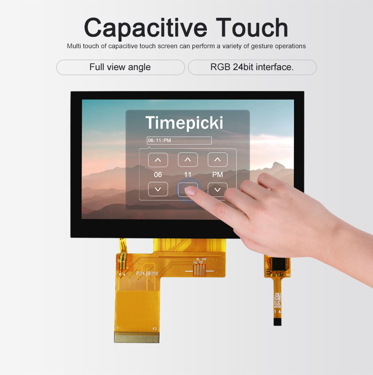 Polcd ST7262E43 4,3-calowy wyświetlacz Tft LCD 280 Nit Panel dotykowy LCD 800X480