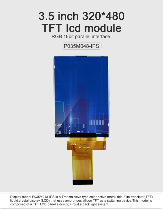 Polcd 18 BIT RGB IPS Wyświetlacz LCD TFT 320X480 Pikseli Tft Lcd 3.5