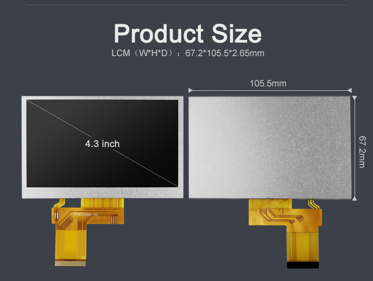 Polcd Custom 4.3 Inch 480*272 Color RGB 8bit ILI6485 Napęd 40pin 4.3' TFT LCD Module