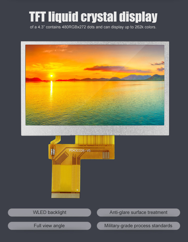 Polcd Custom 4.3 Inch 480*272 Color RGB 8bit ILI6485 Napęd 40pin 4.3' TFT LCD Module