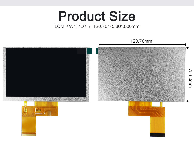 Polcd 5 cali wyświetlacz TFT 800x480 RGB 24 bit interfejs IPS pełny kąt widzenia Moduł LCD o wysokim kontraste