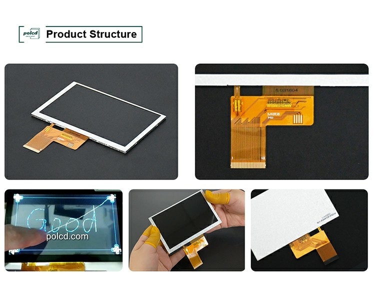 Polcd 5 Inch TFT LCD 800x480 500nits Jasność RGB 24 bit Interfejs Moduł ekranu IPS