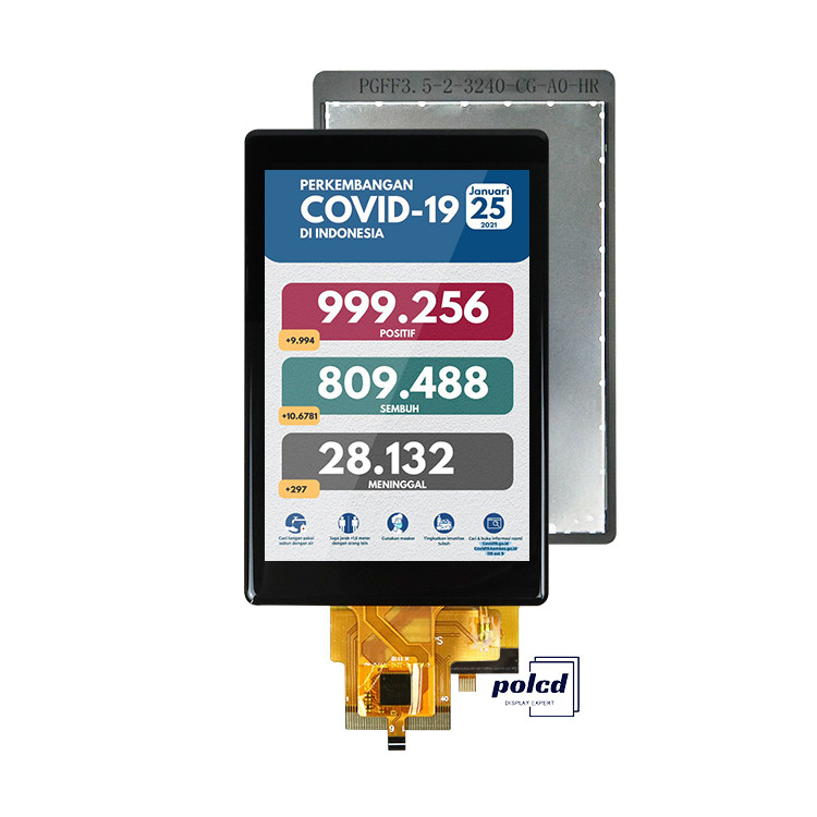 Polcd Custom 3.5 Inch 320x480 Pojemnościowy Panel dotykowy 500nit ST7796U IPS Tft LCD Display Module