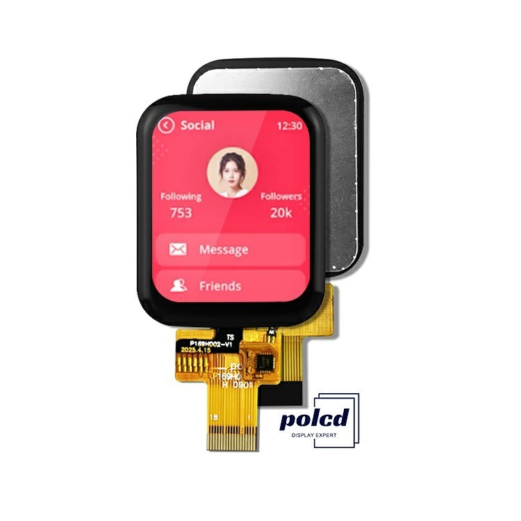 Polcd 1,69 cala TFT pojemnościowy ekran dotykowy 240x280 Normalnie czarny moduł IPS LCD