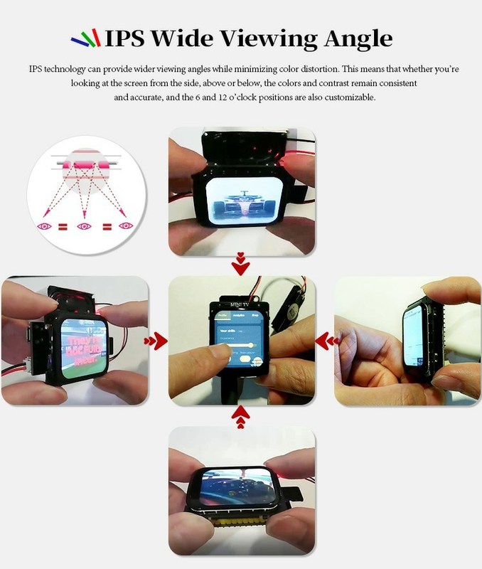Polcd 1,69 cali 240x280 Panel dotykowy pojemnościowy Full View Angle LCD Module For Smart Watch
