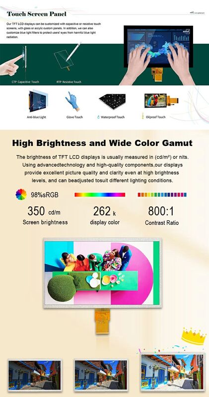 Rozdzielczość Polcd 1024X600 10,1-calowy wyświetlacz LCD EK79001 Moduł wyświetlacza Tft 750 nitów