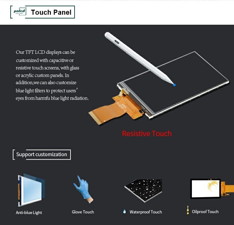 Polcd 3,95 cali 320*480 LCD Display RGB Interface ILI9488 40pin TFT Transmissive LCD Module
