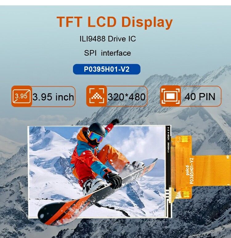 Polcd Custom 3,95 cala 320x480 Ips Tft LCD RGB interfejs Moduł wyświetlacza płynnych kryształów z dotykiem
