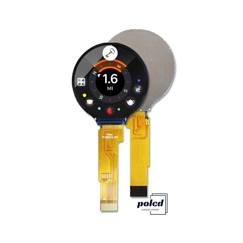 Polcd 1,28 cali IPS Okrągły wyświetlacz LCD 240xRGBx240 Rozdzielczość Moduł LCD TFT do inteligentnych zegarków