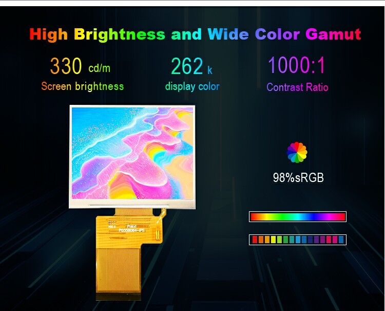 Polcd 3,5 cali 320x240 pełnobarwny wyświetlacz TFT ST7272A napęd IC IPS kąt widzenia 54pin wyświetlacz LCD