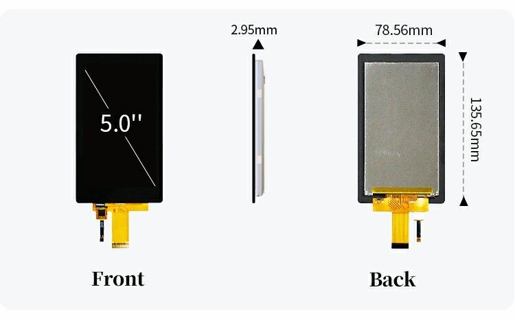 Polcd 5 Inch LCD Vertical Screen 720*1280 MIPI Interface Pojemnościowy Panel dotykowy IPS 5' TFT Display
