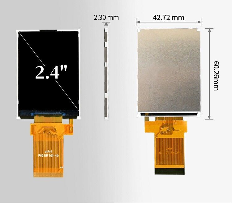 Polcd 2,4 cala Moduł LCM Transflektywny SPI MCU Spawanie 20pin Rozdzielczość 240x320 Ekran LCD TFT
