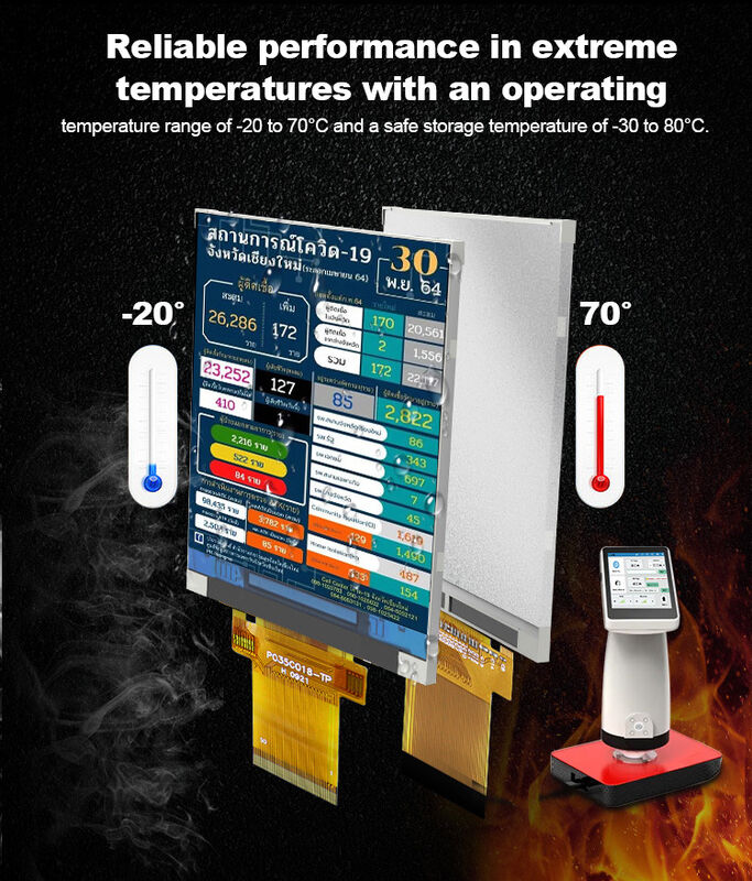 Polcd 300 Nit 3,5 cali Ekran dotykowy pojemnościowy ILI9488 Ekran dotykowy Tft LCD