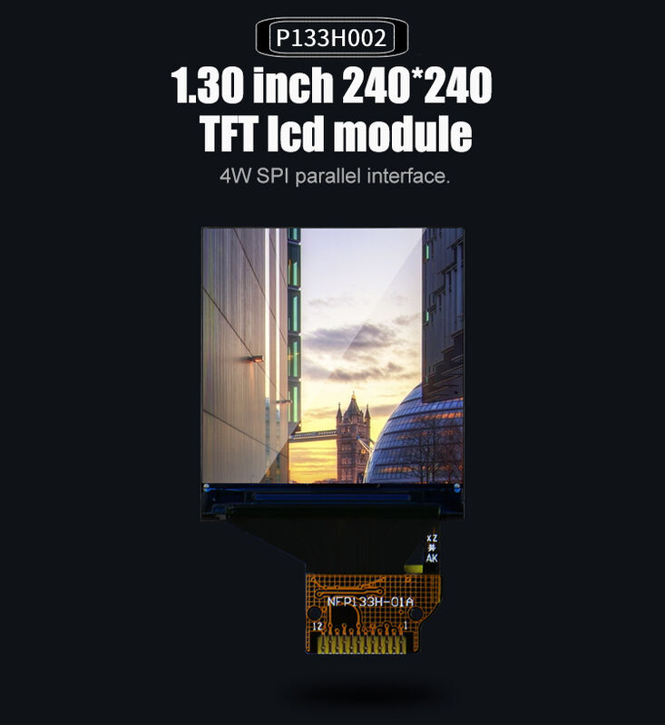 Polcd Square LCD Producent Mały rozmiar 240*240 SPI Interfejs IPS TFT 1,3 cali Panel wyświetlania LCD