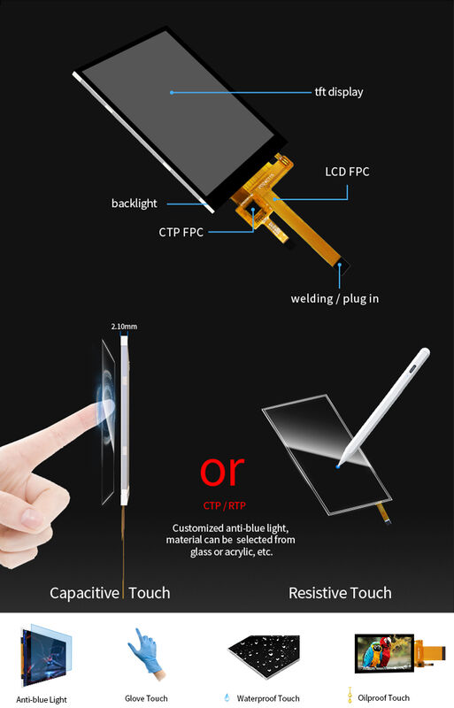 Polcd Qvga 240x320 Rozdzielczość 2,4 cala ST7789V3 Ekran dotykowy CTP TFT LCD Display Module