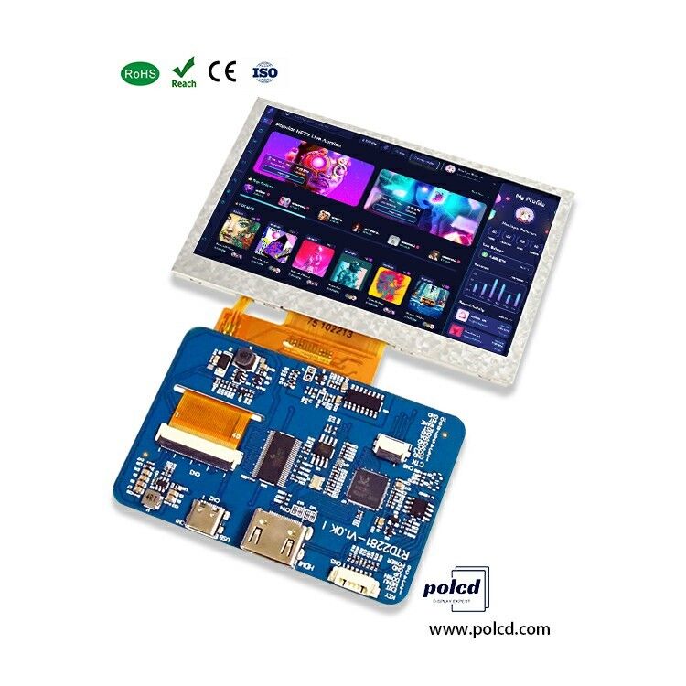 Polcd RTD2281 LCD Driver Board 5 4,3 cali HDM-I 800x480 Moduł wyświetlacza TFT z ekranem dotykowym do Raspberry Pi