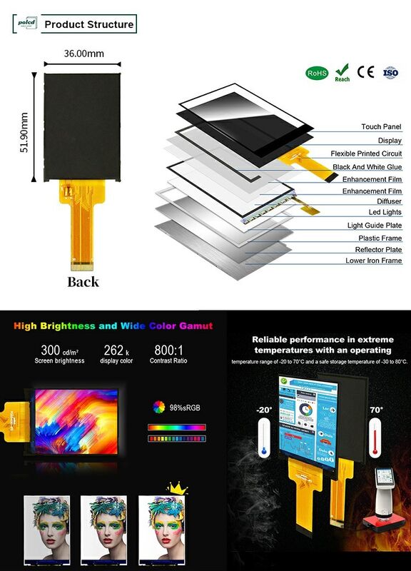 Polcd 2.0 Inch TFT Panel Mini Screen Full Color ST7789 MCU IPS Full Angle View 240x320 Moduł LCD TFT