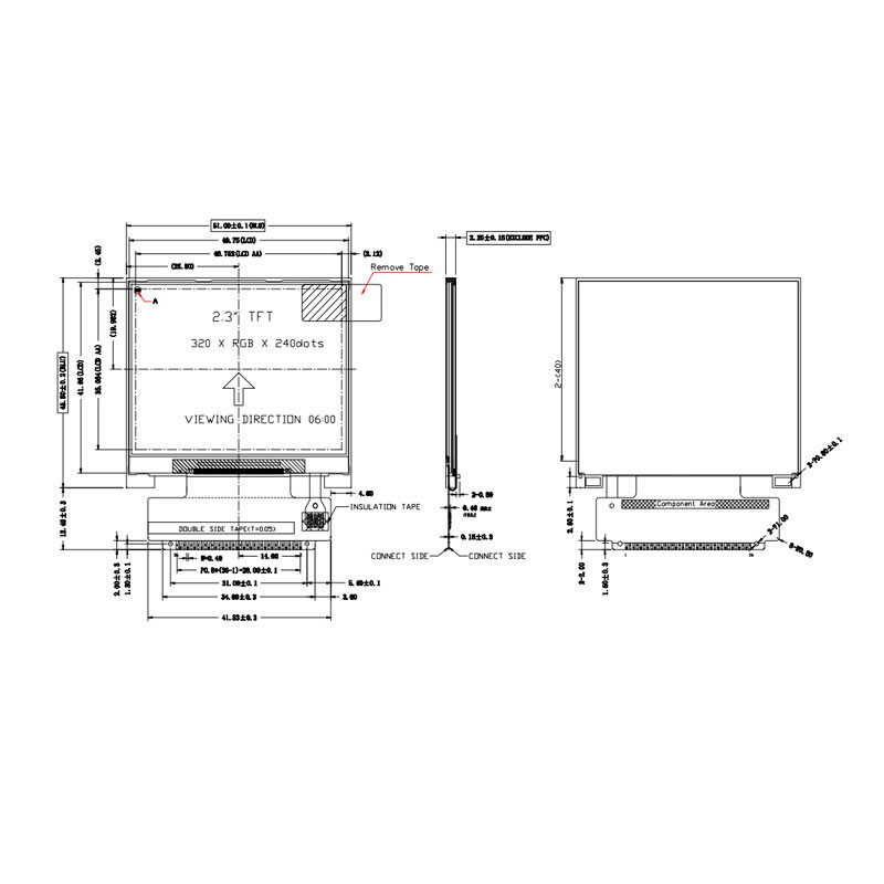 Polcd ILI9342C 2,31-calowy wyświetlacz LCD 8080 MCU 16-bitowy wyświetlacz LCD 320x240 300 nitów