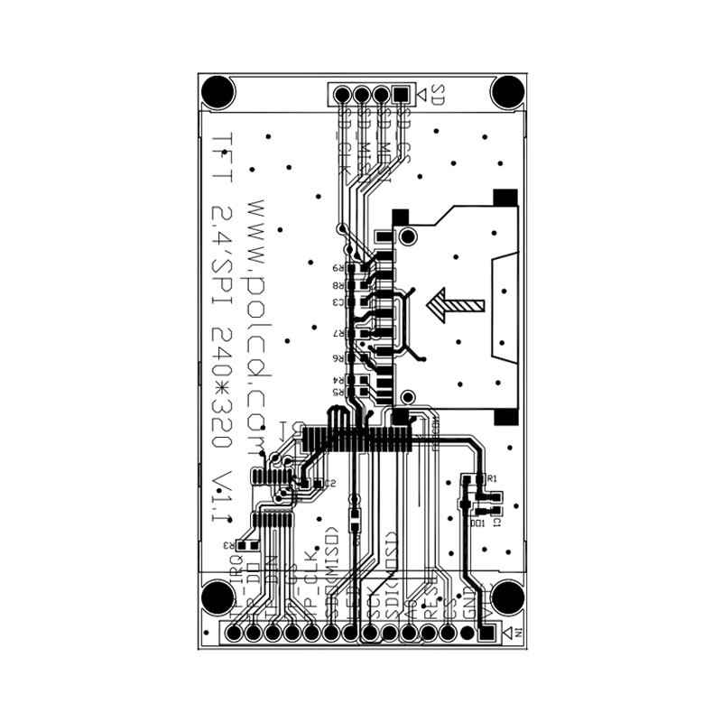 Polcd 18 Pin 260 NIT 2,4-calowy wyświetlacz Tft 240X320 Pojemnościowy ekran dotykowy Lcd