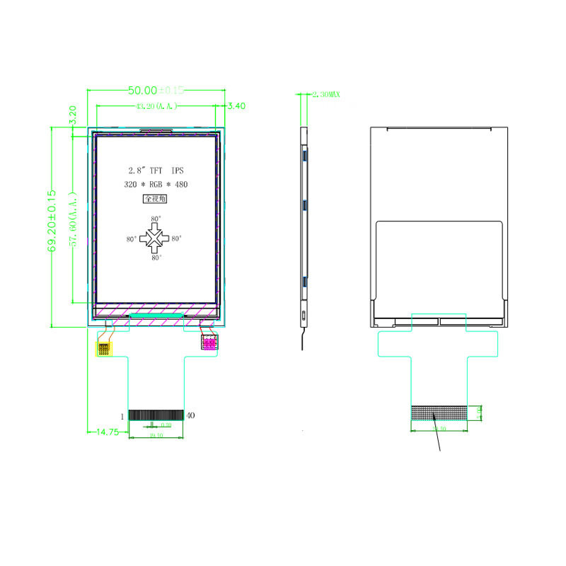 Polcd 4 Wire ST7789V IPS TFT LCD Wyświetlacz 2.8 Spi Tft Moduł 240X320 pikseli