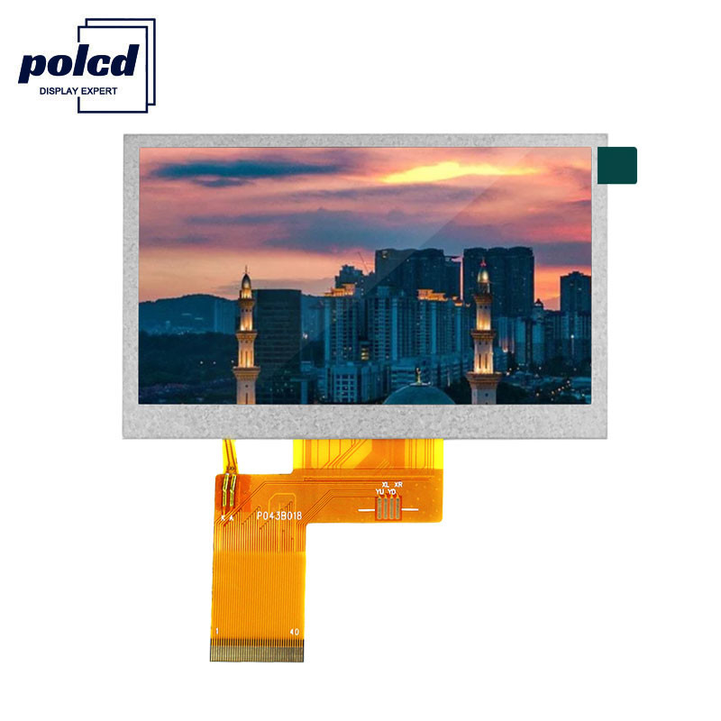 Polcd 24-bitowy wyświetlacz LCD RGB 4,3 cala 800x480 TFT LCD 53,86 mm Przemysłowy