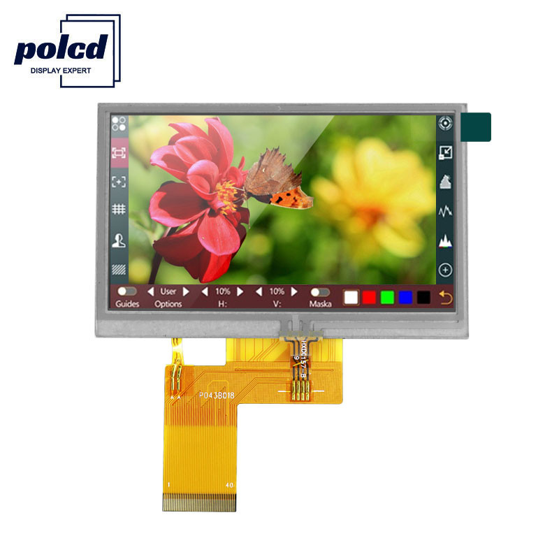 Polcd RGB 24-bitowy 4,3-calowy wyświetlacz Tft 300 nitów Tft Pojemnościowy ekran dotykowy