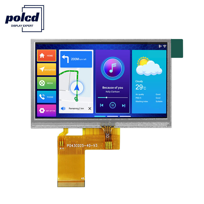 Polcd ILI6485 480x272 Wyświetlacz Tft Lcd 4,3-calowy rezystancyjny ekran dotykowy TFT 40 pinów