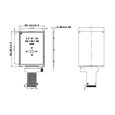 Polcd 350 Nit 800X480 5-calowy wyświetlacz Ips 18-bitowy wyświetlacz RGB Ips Tft 153 * 153 Um